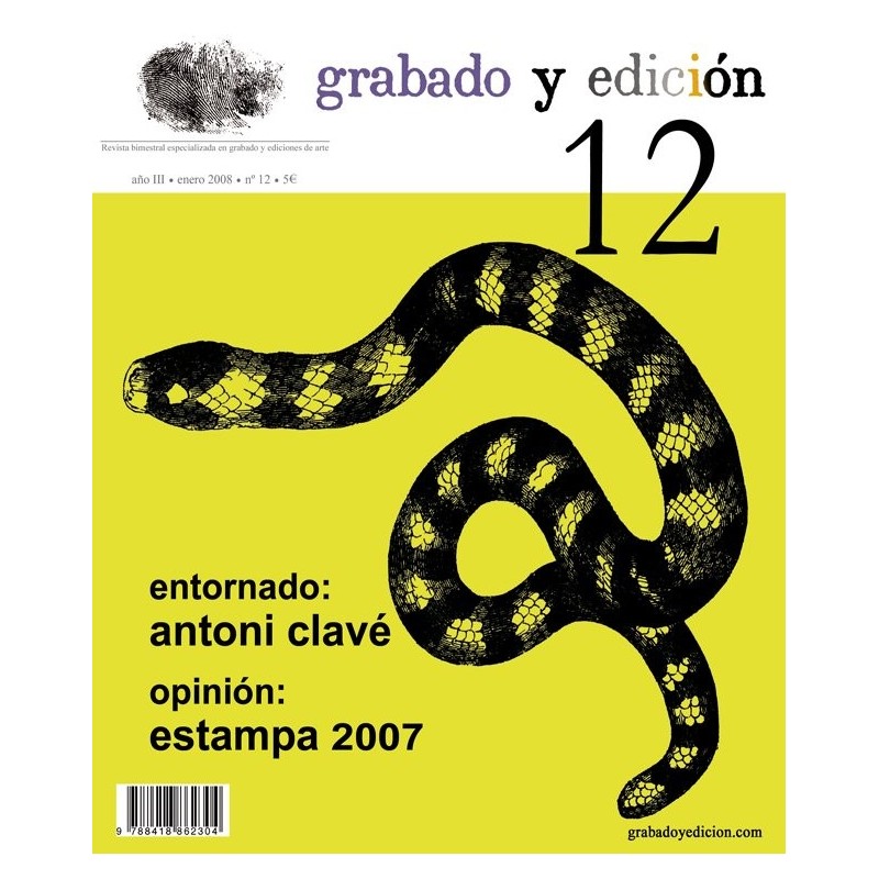 Revista Gravura e edicao, n. 12, em Espanhol.