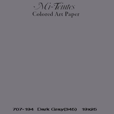 Mi-teintes Canson Cinza Escuro, 160 gr., 50x65 cm.