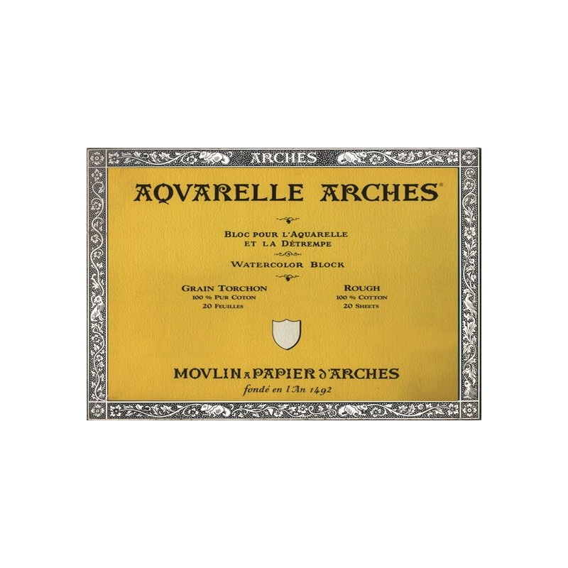 Materiais Belas Artes - Aquarela Arches 185 gr, 31x41 cm, G. Grosso, bloco 20 f. | totenart.com