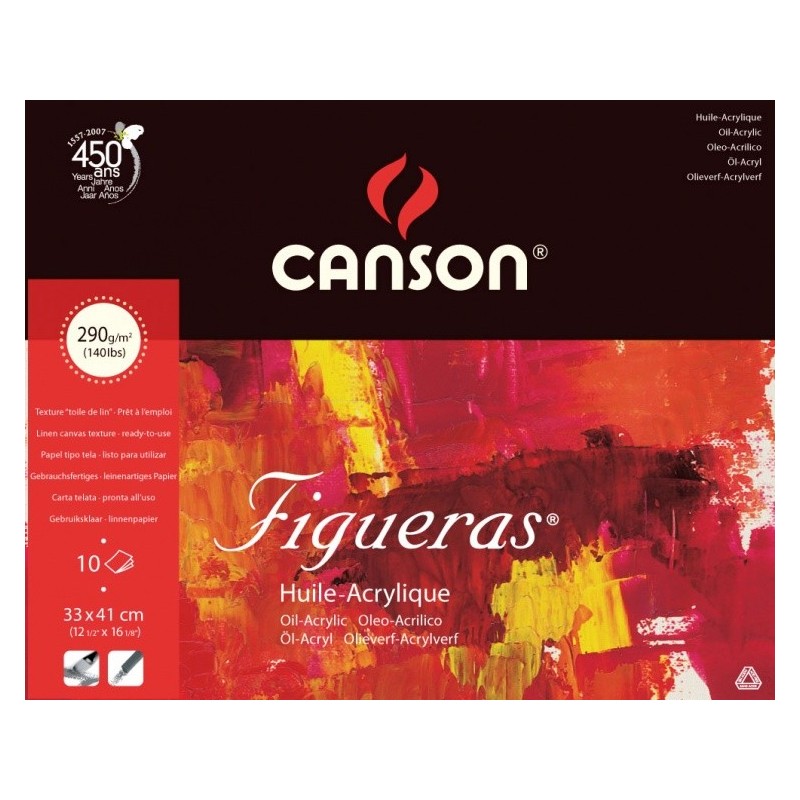 Materiais Belas Artes - Bloco Figueras Oleo e Acrilico, 290 gr, 33x41 cm., 10 f. | totenart.com