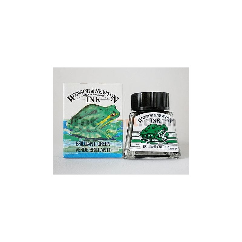 Tinta Desenho Verde Brilhante, Winsor & Newton, 14 ml.
