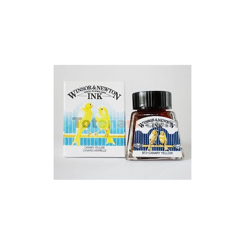 Tinta Desenho Amarelo Canario, Winsor & Newton, 14 ml.