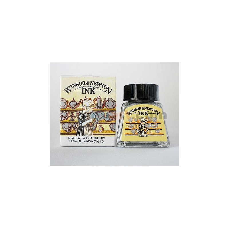 Tinta Desenho Prata, Winsor & Newton, 14 ml.