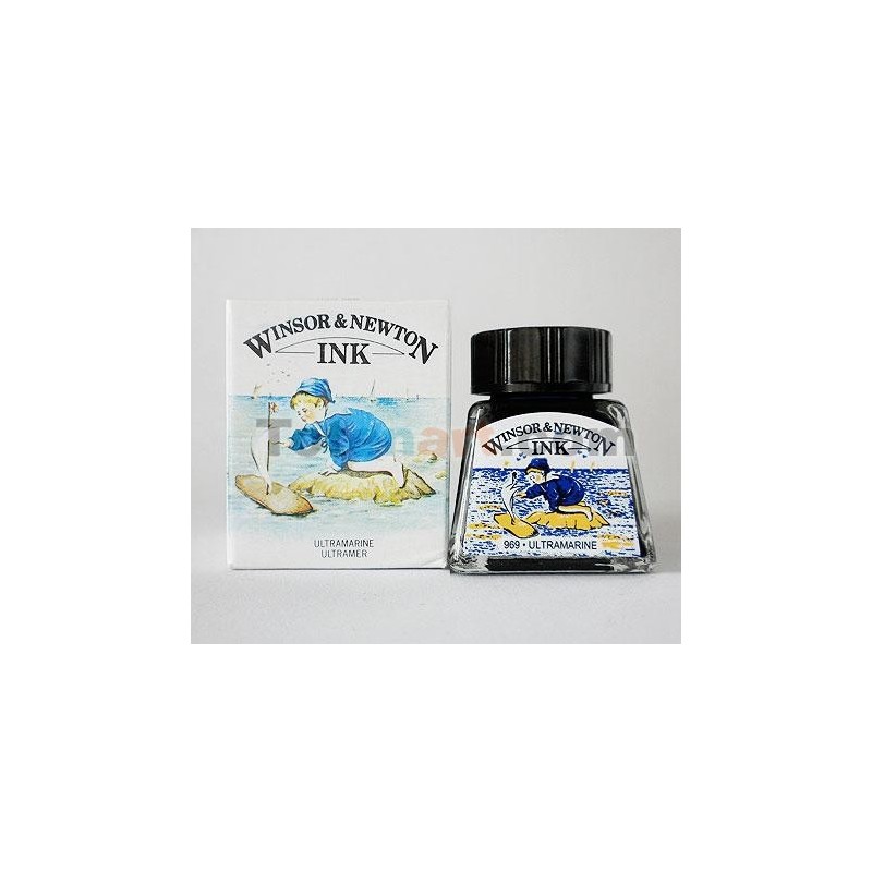 Tinta Desenho Azul Ultramarino, Winsor & Newton, 14 ml.