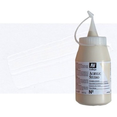 Materiais Belas Artes - Acrilico Vallejo, Branco de Titanio, 500 ml. | totenart.com