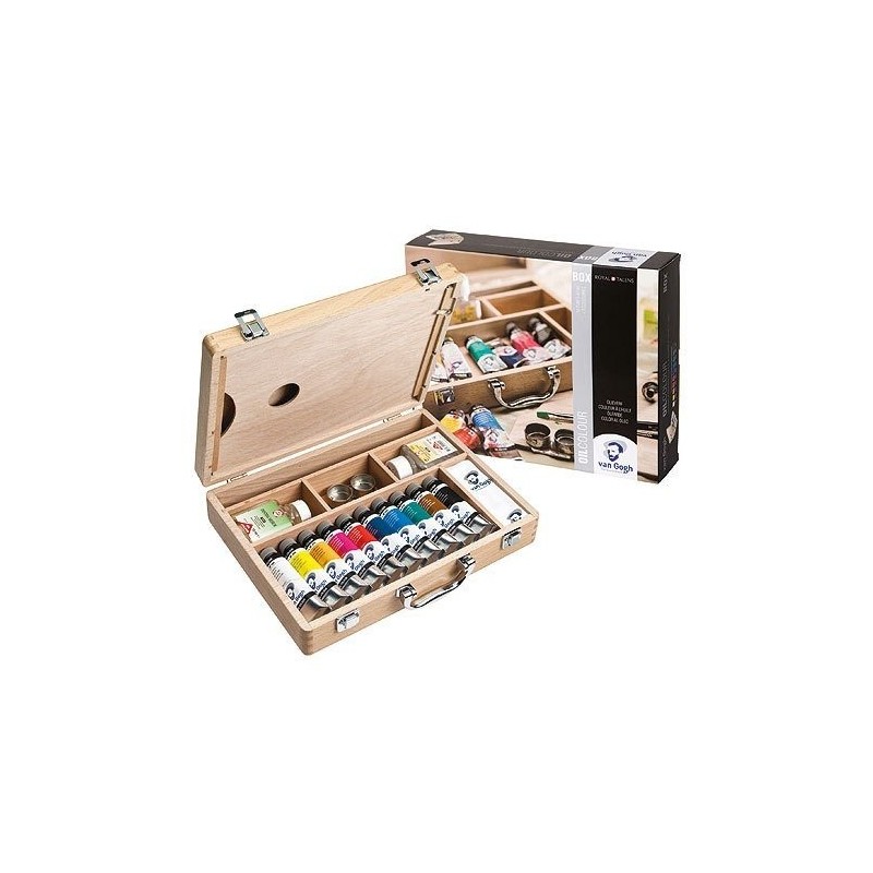 Materiais Belas Artes - Set de regalo óleo Van Gohg: maleta, caballete y 3 lienzos | totenart.com