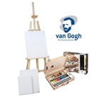 Materiais Belas Artes - Set de regalo óleo Van Gohg: maleta, caballete y 3 lienzos | totenart.com
