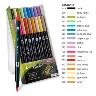 Marcador Tombow, Set de 18 Cores Primarios