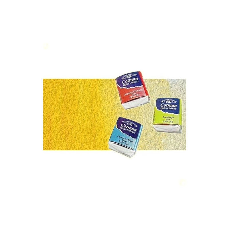 Materiais Belas Artes - Aquarela W&N, 1/2 godet, Amarelo Cadmio Pálido | totenart.com