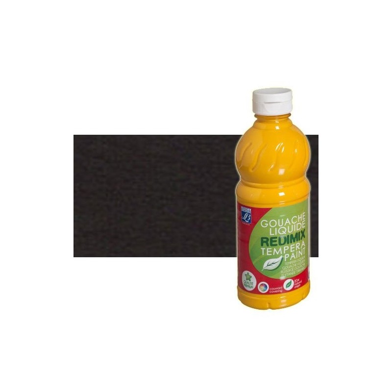 Gouache liquido Negro, Lefranc, 1000 ml.