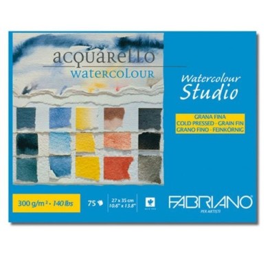 Materiais Belas Artes - Aquarela Fabriano 300 gr, 27x35 cm, G. Fino, block 75 s. | totenart.com