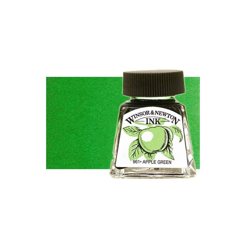 Tinta Desenho Verde Brilhante, Winsor & Newton, 14 ml.
