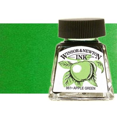Tinta Desenho Verde Brilhante, Winsor & Newton, 14 ml.