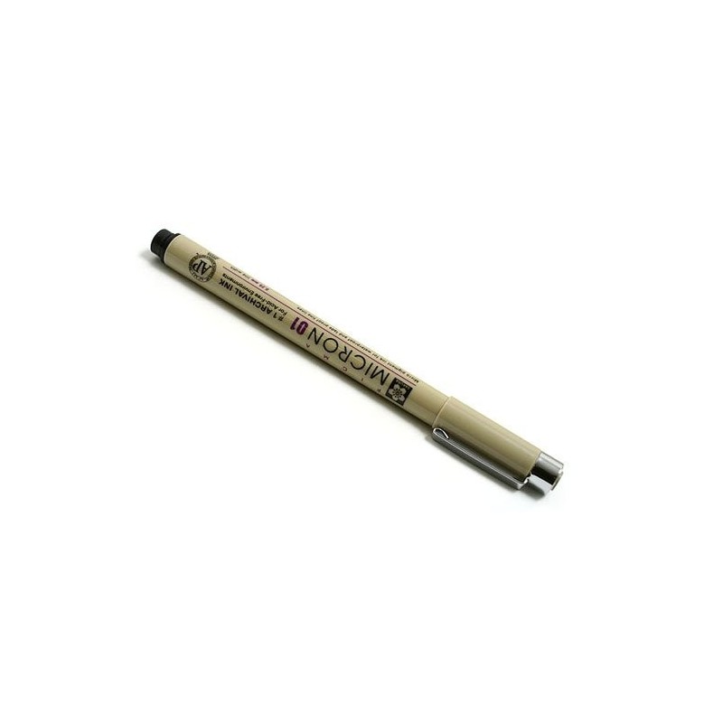 Materiais Belas Artes - Marcador preto Pigma Micron Sakura 01, 0.25 mm. | totenart.com