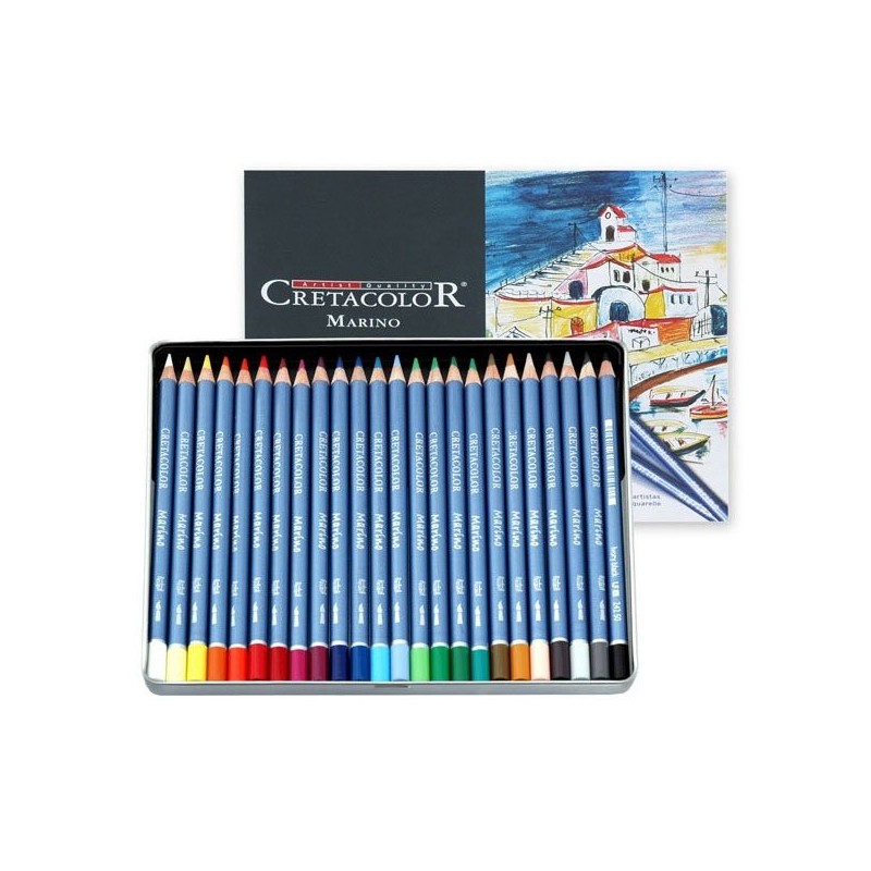 Materiais Belas Artes - Caixa metal lapiz aquarelaveis Cretacolor Marino 24 uds.  | totenart.com