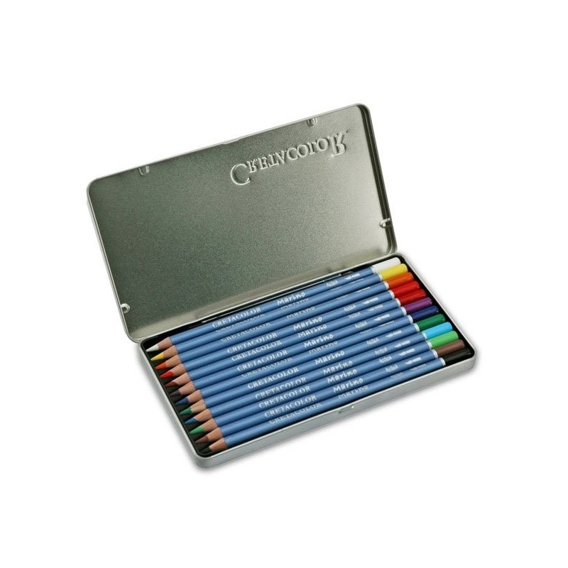 Materiais Belas Artes - Caixa metal lapiz aquarelaveis Cretacolor Marino 12 uds.  | totenart.com