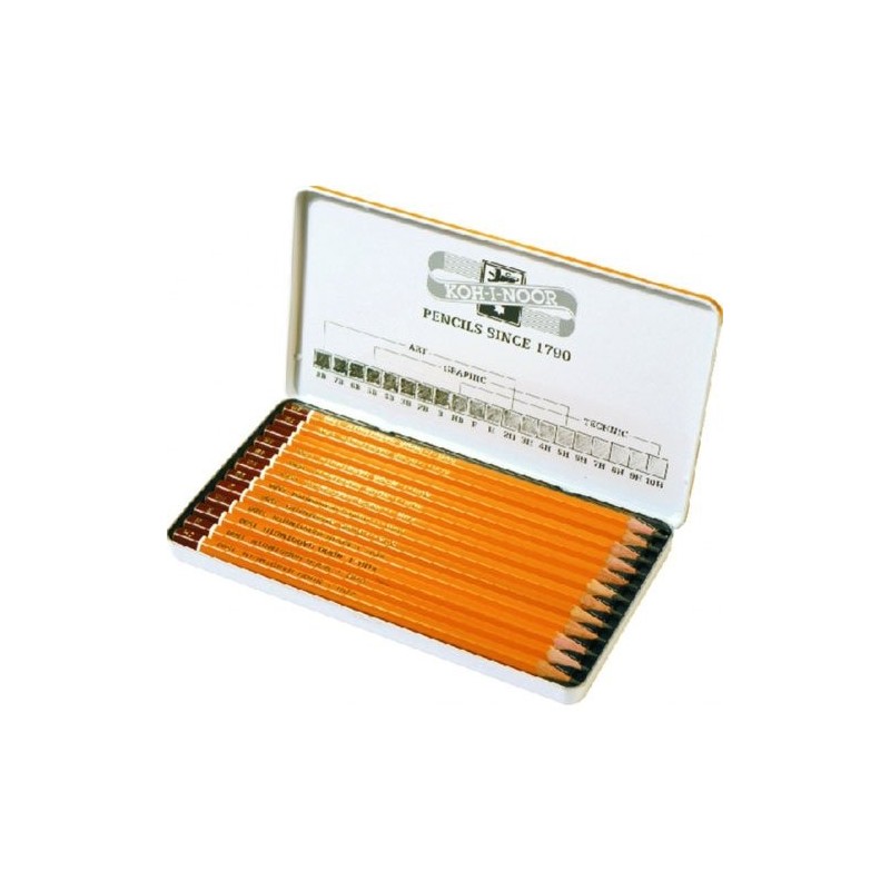 Materiais Belas Artes - Caixa metal desenho sortida Koh-I-Noor 12 p. -ART- | totenart.com