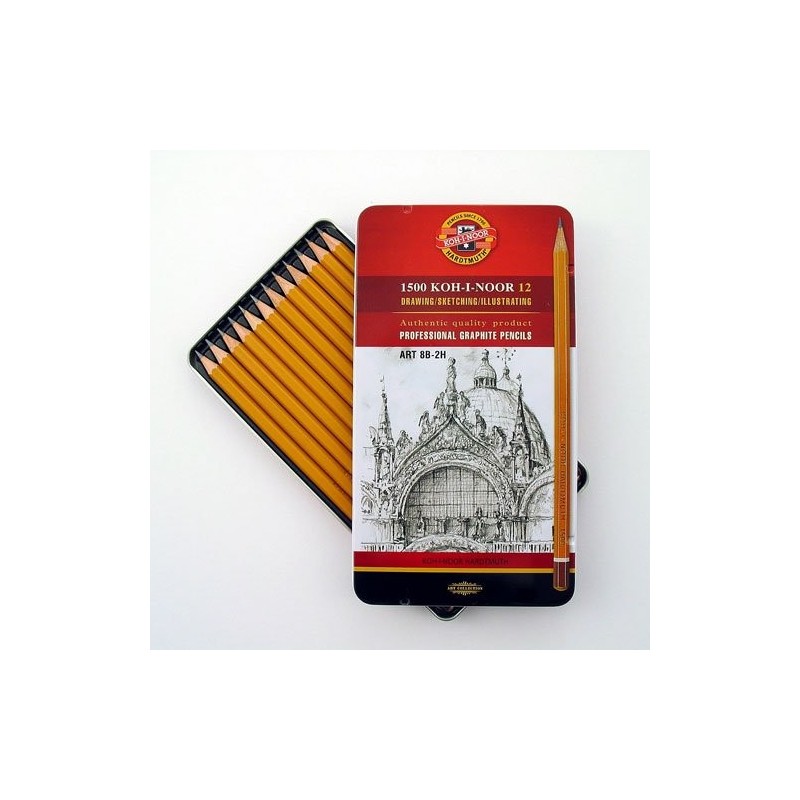 Materiais Belas Artes - Caixa metal desenho sortida Koh-I-Noor 12 p. -ART- | totenart.com