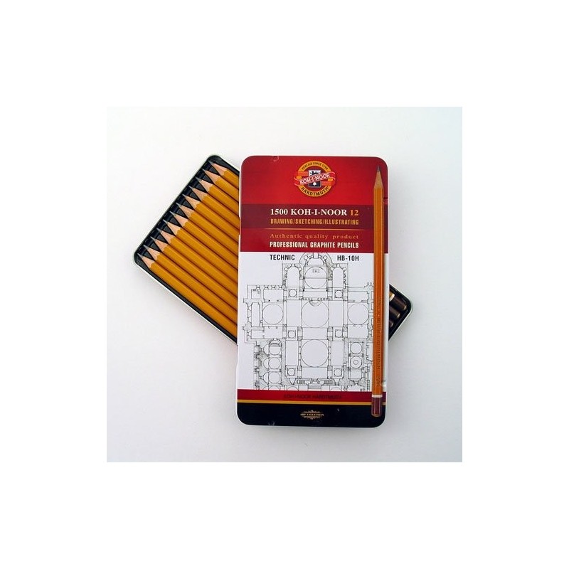 Materiais Belas Artes - Caixa metal desenho sortida Koh-I-Noor 12 p. | totenart.com