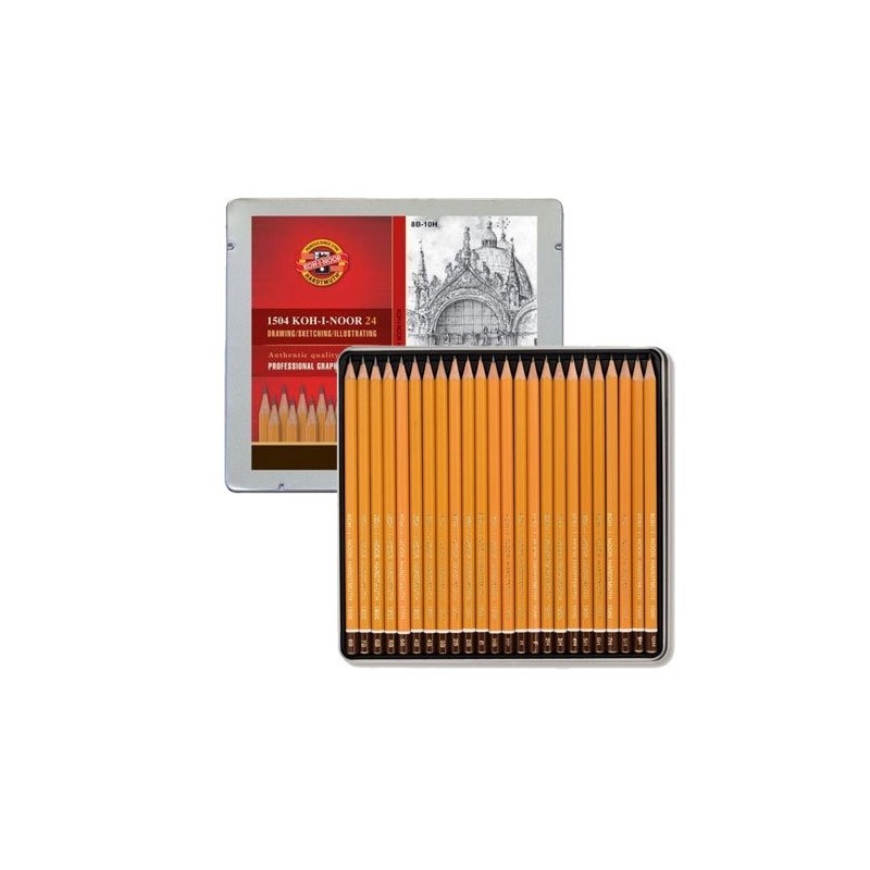 Materiais Belas Artes - Caixa metal desenho sortida Koh-I-Noor 24 p. | totenart.com