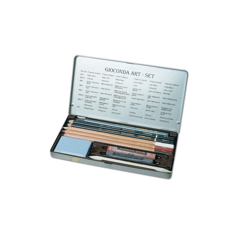 Materiais Belas Artes - Caixa metal desenho sortida Giocconda 10 p. | totenart.com