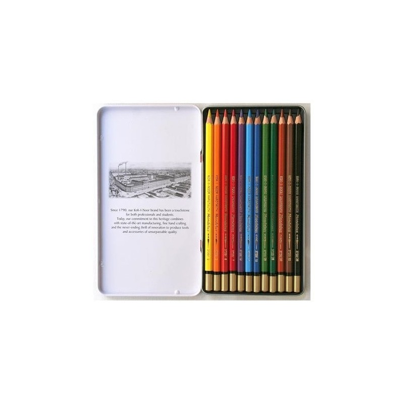 Materiais Belas Artes - Caixa metal lapiz aquarelaveis Mondeluz 12 p. | totenart.com