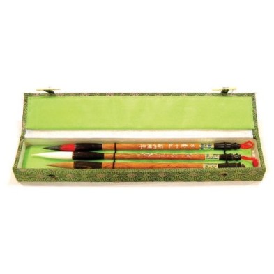 Materiais Belas Artes - Estojo 3 pinceis, cabo bambu, diferentes pelos | totenart.com\n