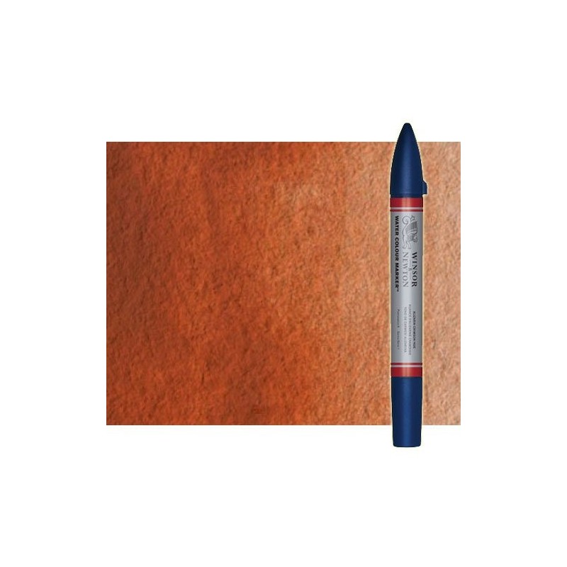 Materiais Belas Artes - Marcardor aquarela vermelho tostado Winsor & Newton doble ponta pinceis | totenart.com