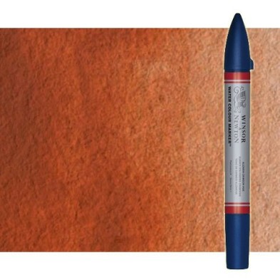 Materiais Belas Artes - Marcardor aquarela vermelho tostado Winsor & Newton doble ponta pinceis | totenart.com