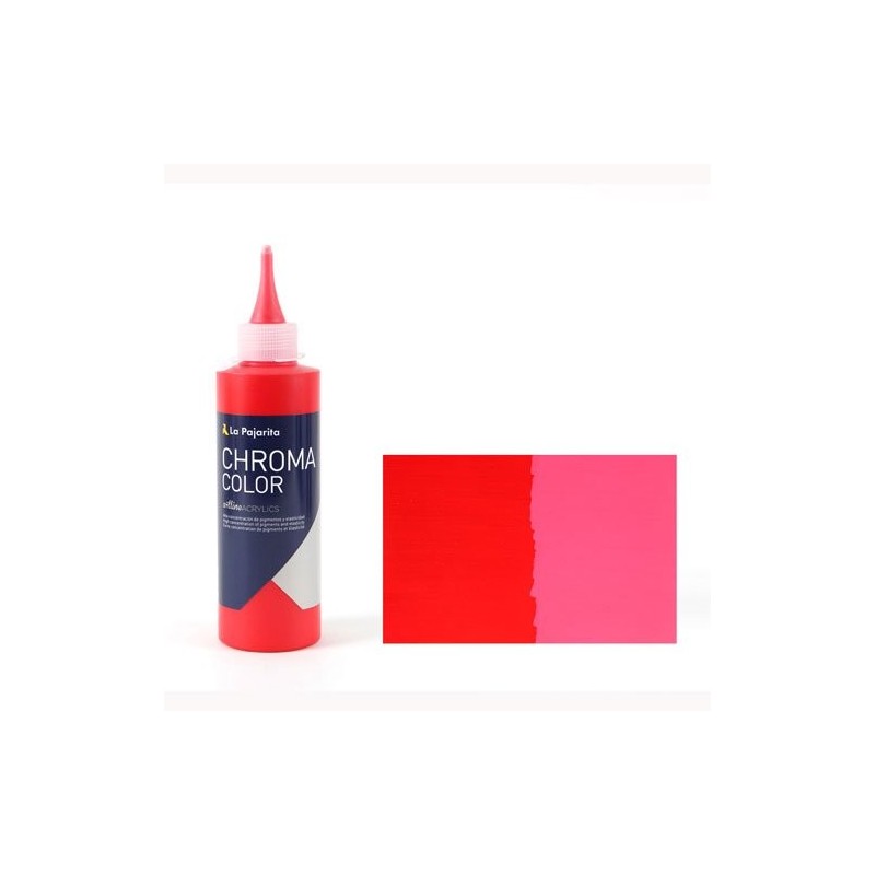 Materiais Belas Artes - Acrilico La Pajarita Vermelho Cádmio Médio Chroma Color (200 ml.) | totenart.com