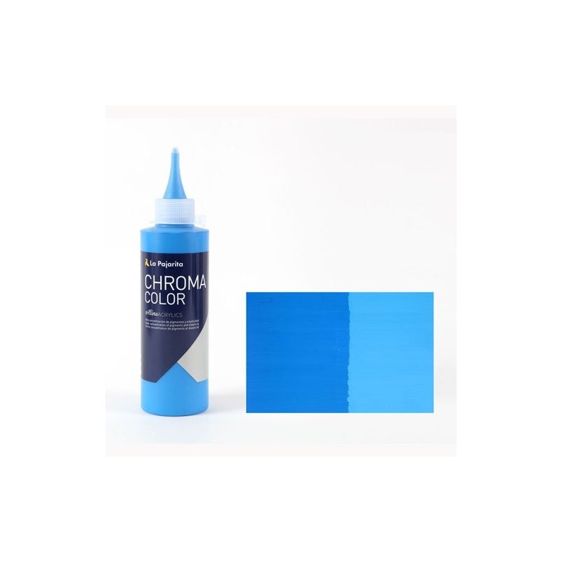 Materiais Belas Artes - Acrilico La Pajarita Ciano Primário Chroma Color (200 ml.)  | totenart.com