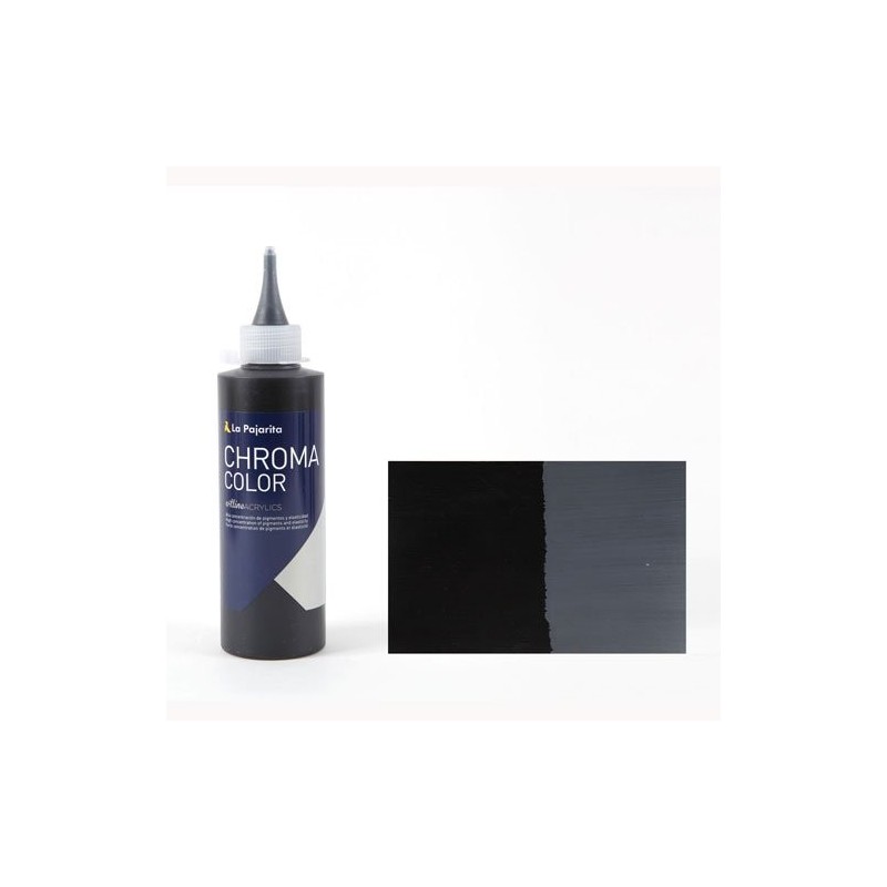 Materiais Belas Artes - Acrilico La Pajarita Preto Fumaça Chroma Color (200 ml.) | totenart.com