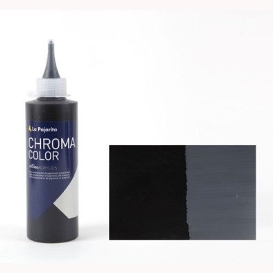 Materiais Belas Artes - Acrilico La Pajarita Preto Fumaça Chroma Color (200 ml.) | totenart.com