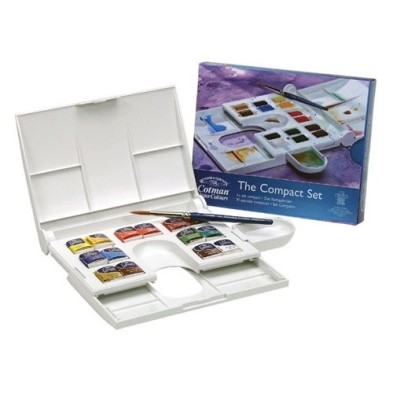 Materiais Belas Artes - Caixa 14 aquarelas Cotman COMPACT 1/2 godet e pincel Winsor & Newton | totenart.com\n
