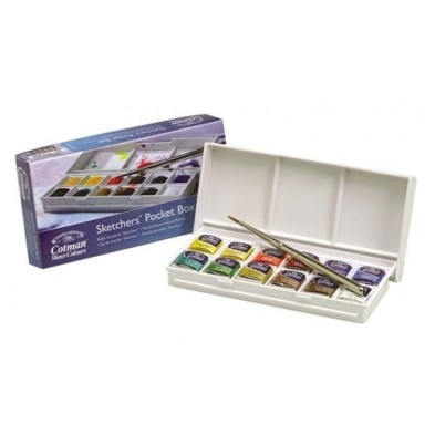 Materiais Belas Artes - Caixa 12 aquarelas Cotman 1/2 godet e pincel Winsor & Newton | totenart.com\n