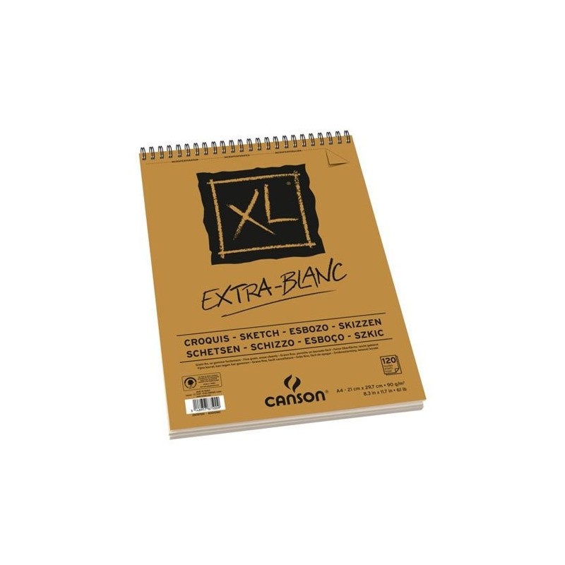 Materiais Belas Artes - Esboço Canson XL extra branco (Block), 120h., 90 gr., A3 | totenart.com