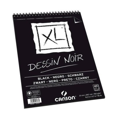 Materiais Belas Artes - Esboço Canson XL Preto (Block), 40h., 150 gr., A4 | totenart.com