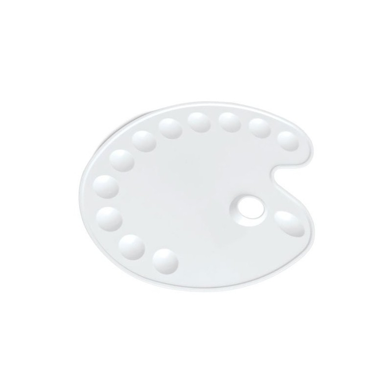 Materiais Belas Artes - Paleta plastico oval 12 Talens, 36x27 cm. | totenart.com