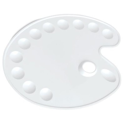 Materiais Belas Artes - Paleta plastico oval 12 Talens, 36x27 cm. | totenart.com