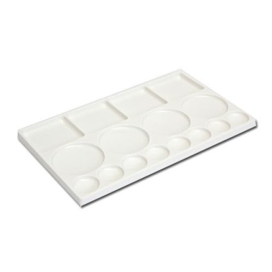 Materiais Belas Artes - Paleta Plastico Retangular Talens con 16 bucaros, 16x30 cm. | totenart.com