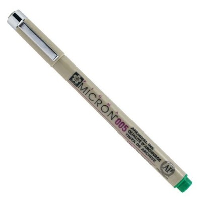 Materiais Belas Artes - Marcador verde Pigma Micron Sakura 05, 0.45 mm. | totenart.com