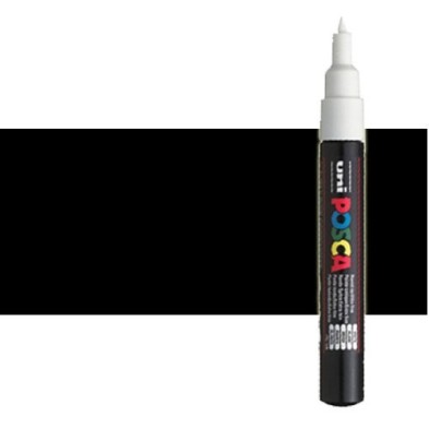 Materiais Belas Artes - Marcador Posca preto (N. 24) PC1M, ponta redonda (0.7 mm.) | totenart.com