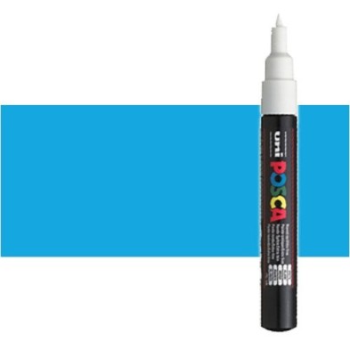 Materiais Belas Artes - Marcador Posca azul claro (N. 8) PC1M, ponta redonda (0.7 mm.) | totenart.com