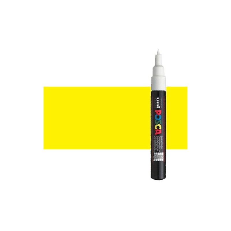 Materiais Belas Artes - Marcador Posca Amarelo (N. 2) PC1M, ponta redonda (0.7 mm.) | totenart.com