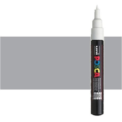 Materiais Belas Artes - Marcador Posca Prata (N. 26) PC1M, ponta redonda (0.7 mm.) | totenart.com