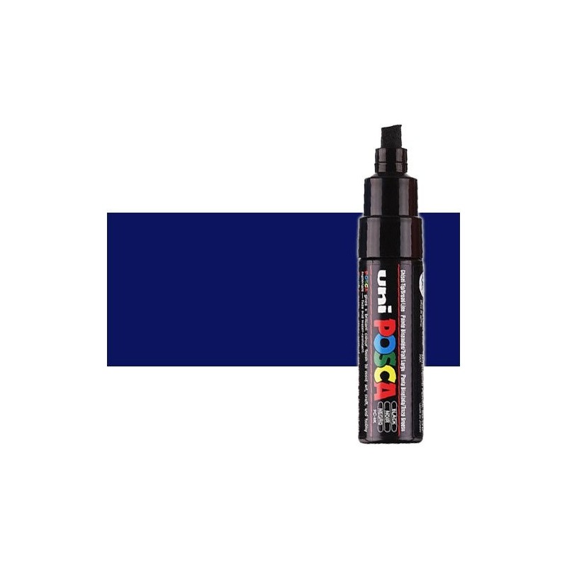 Materiais Belas Artes - Marcador Posca Azul (N. 33) PC8K, ponta chanfrado (8 mm.) | totenart.com