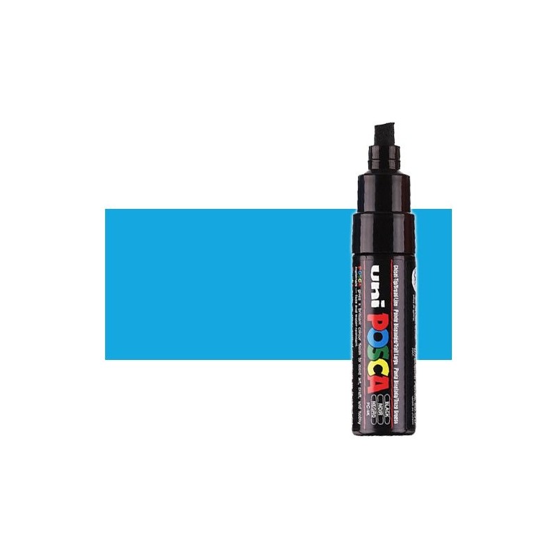 Materiais Belas Artes - Marcador Posca Azul claro (N. 8) PC8K, ponta chanfrado (8 mm.) | totenart.com