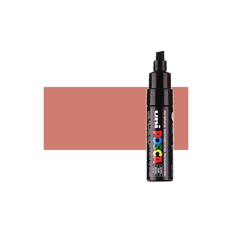 Materiais Belas Artes - Marcador Posca Vermelho metálico (N. M15) PC8K, ponta chanfrado (8 mm.) | totenart.com