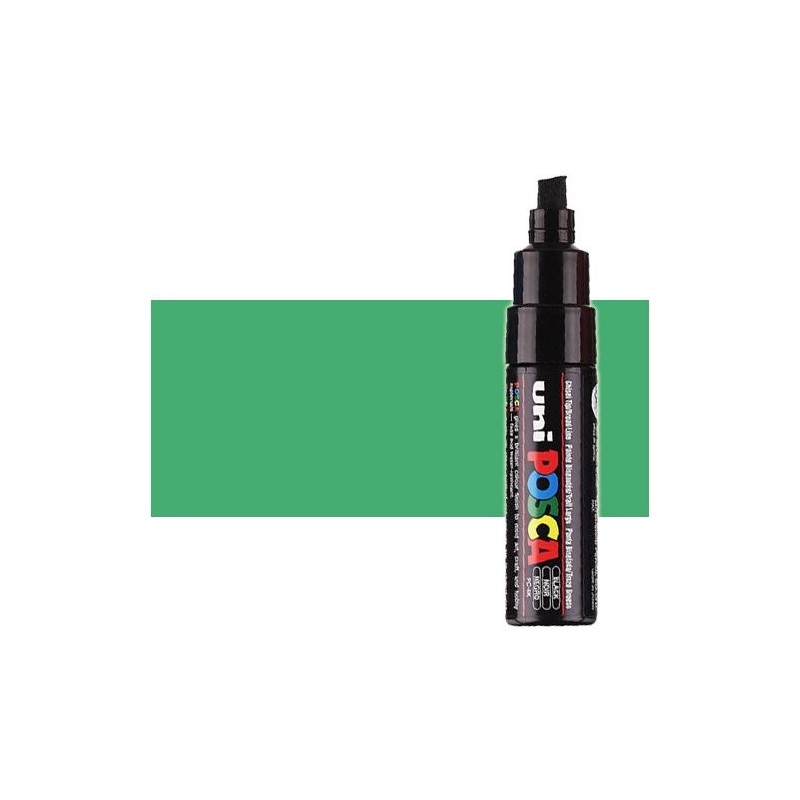 Materiais Belas Artes - Marcador Posca Verde metálico (N. M6) PC8K, ponta chanfrado (8 mm.) | totenart.com