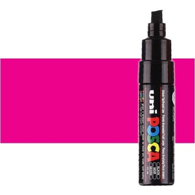 Materiais Belas Artes - Marcador Posca Rosa (N. 13) PC8K, ponta chanfrado (8 mm.) | totenart.com